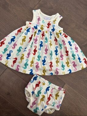 Hanna Andersson Children's Seahorse Print Tank Dress & Bloomers